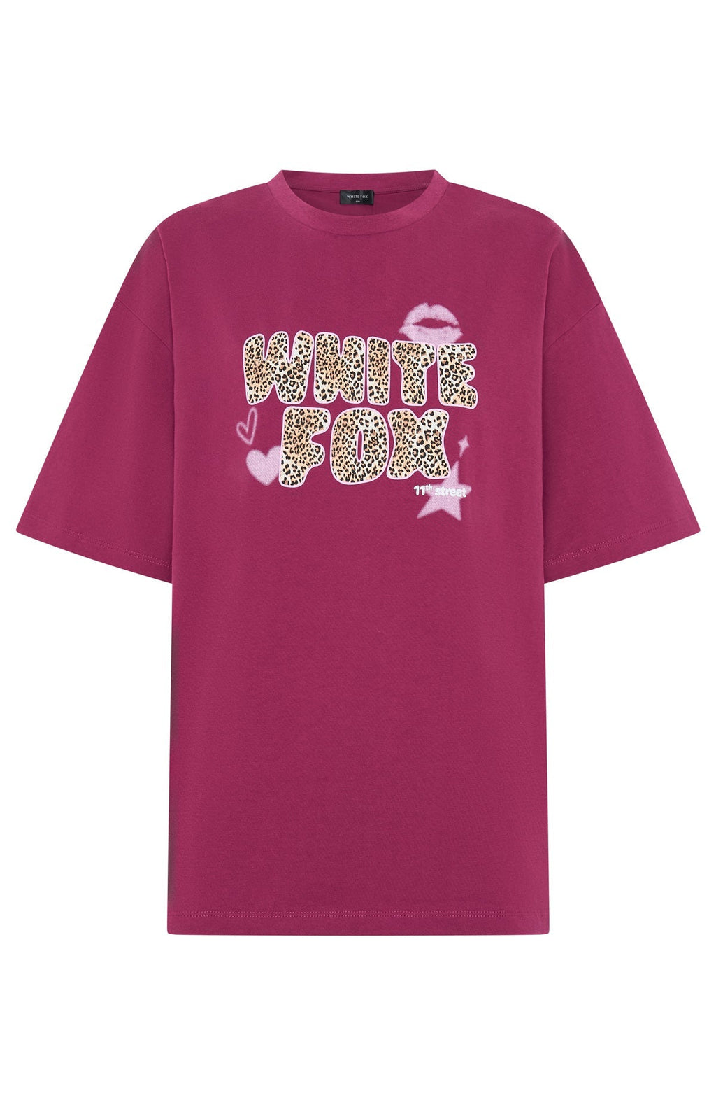 11th Street She's So Lucky Oversized Tee Very Berry