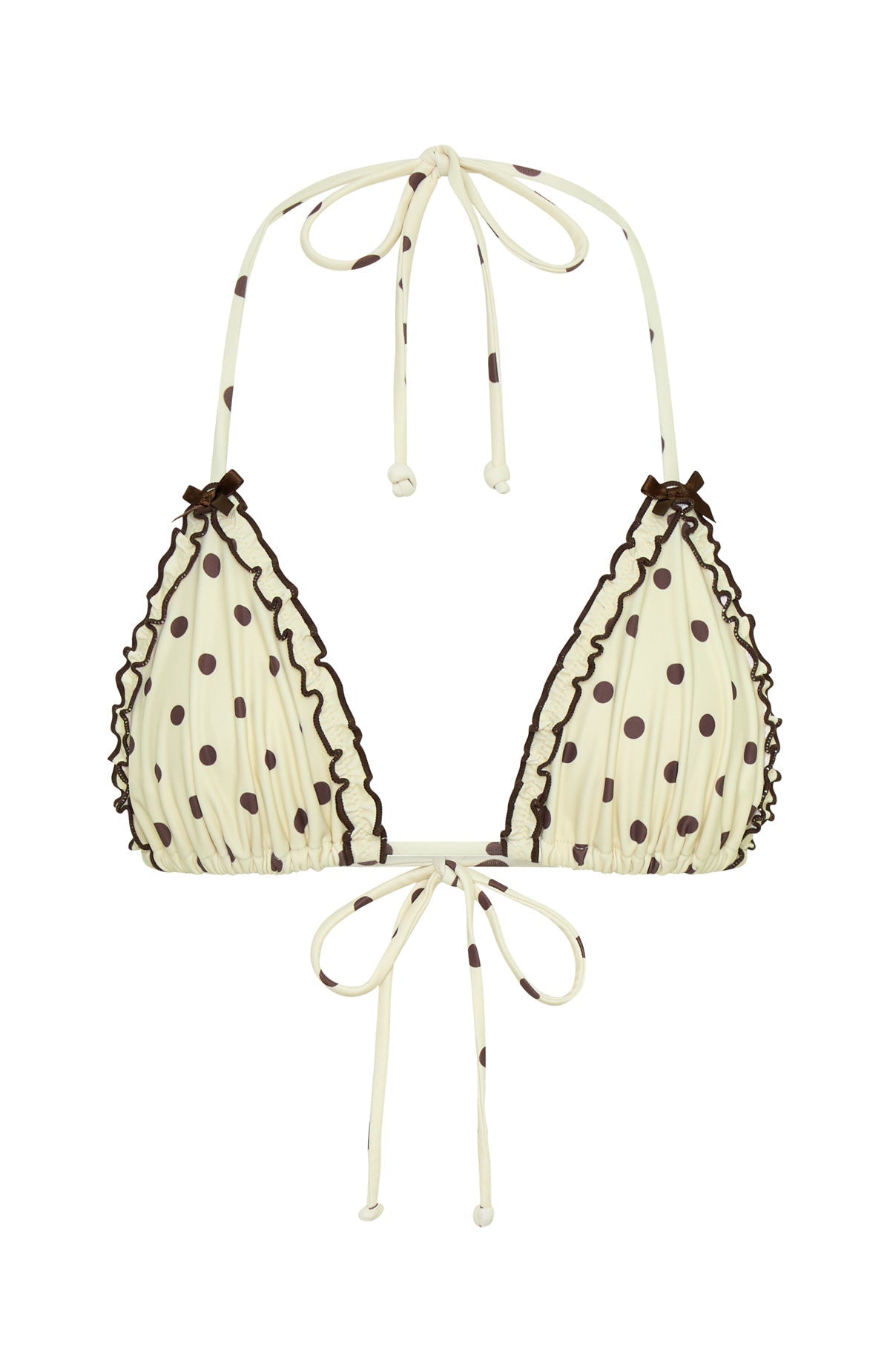 Daphne Bikini Top Cream/Choc Polka Dot