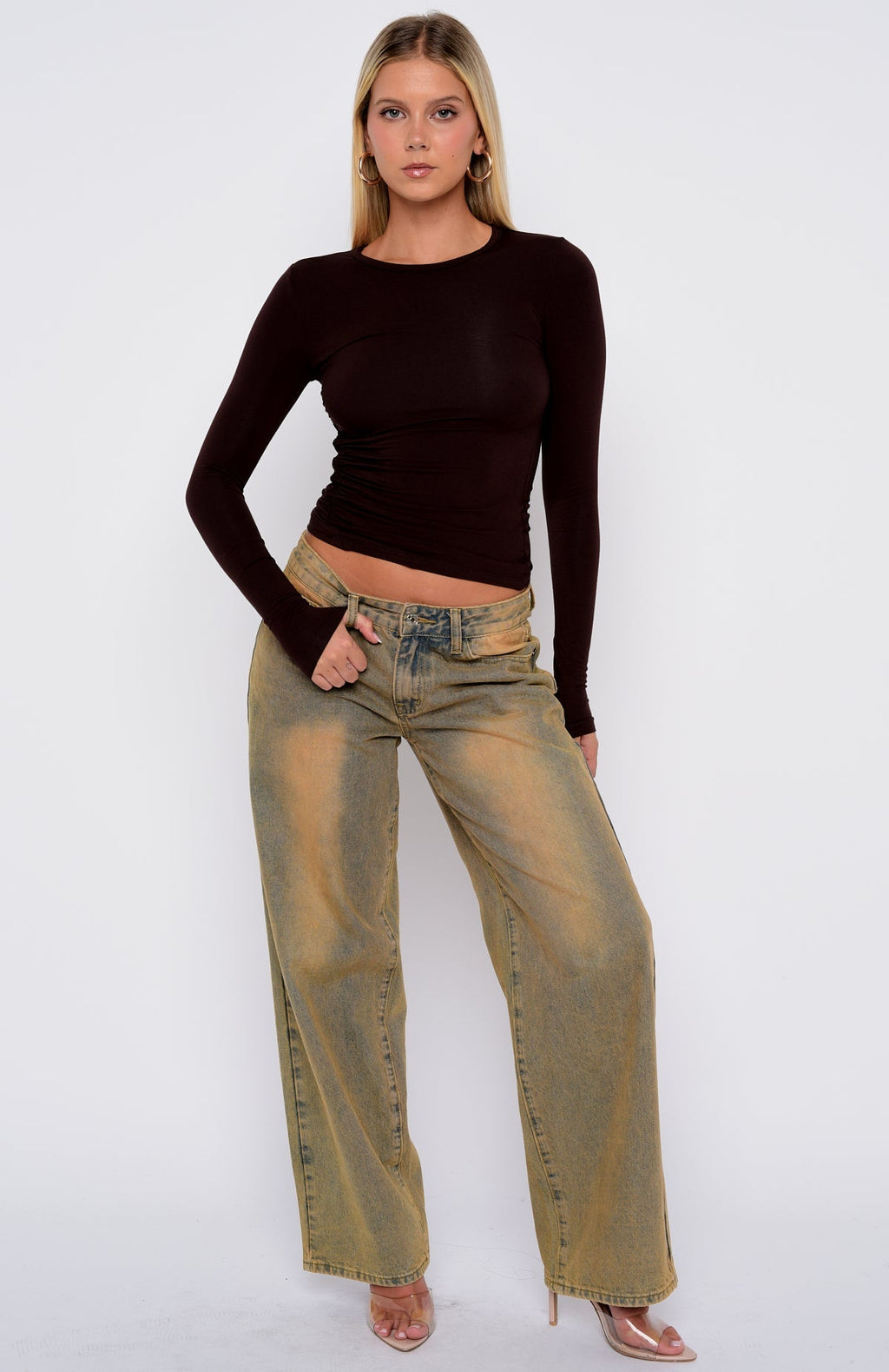 Game Over Long Sleeve Top Dark Chocolate
