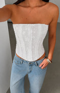 Stolen Kisses Strapless Bustier White