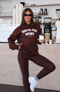 Winning Team Oversized Hoodie Chocolate